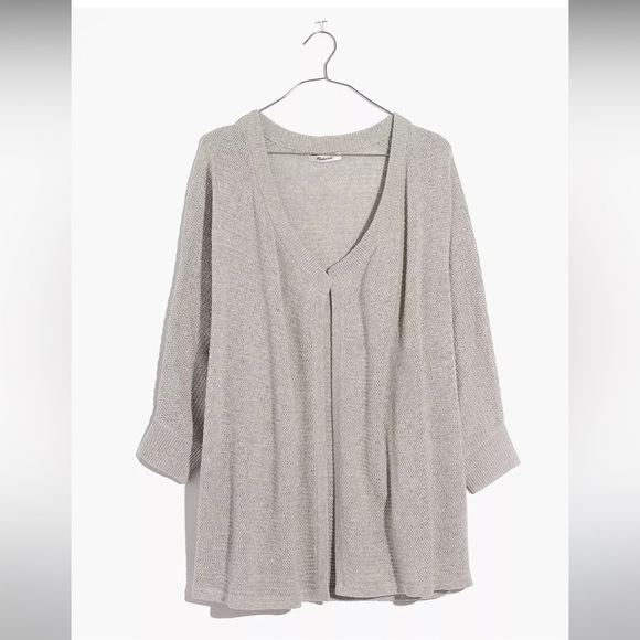 MADEWELL Seabank tan beige crochet Cardigan open drapey Sweater - Picture 3 of 8